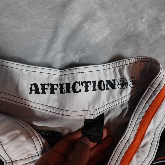 Affliction Board Shorts Mens 36 11” Grunge Beach Outdoors Black - Picture 3 of 12